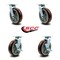 Service Caster 8 Inch Polyurethane Swivel Caster Set with Roller Bearings 2 Brakes SCC SCC-30CS820-PPUR-2-TLB-2 - alternate 3